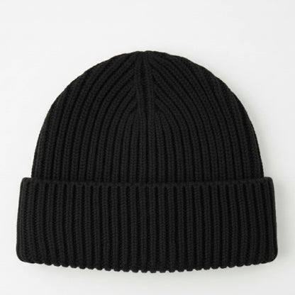 Haven Ribbed Cashmere Beanie | 100% Pure Himalayan Men Deep Onyx