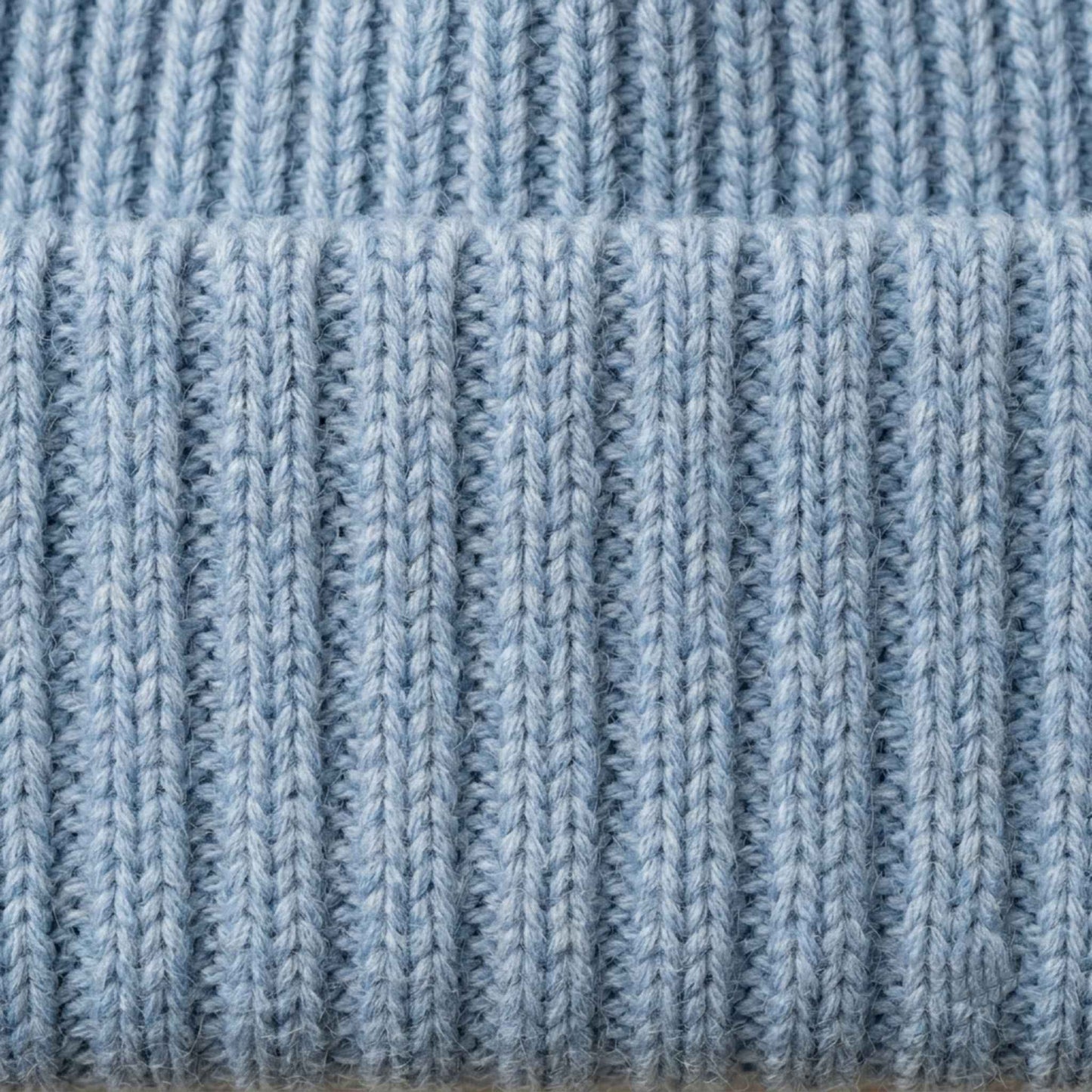 Men's hand-knit ribbed cashmere beanie, Noma in Sky Blue - view 5