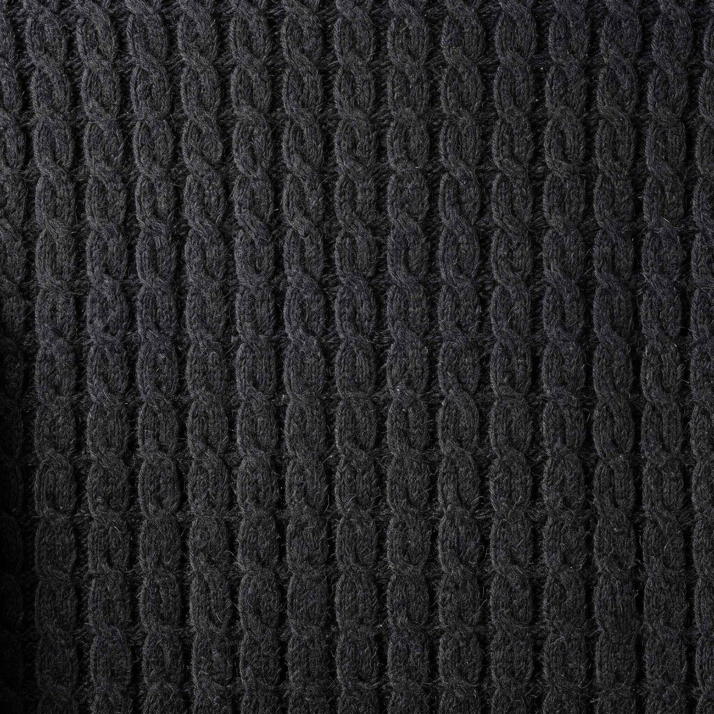 Women's cable-knit cashmere crewneck sweater, Grace in Black - view 5