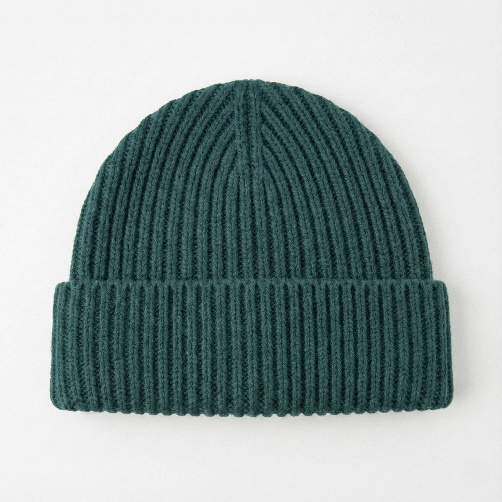 Haven Ribbed Cashmere Beanie | 100% Pure Himalayan Men Pine