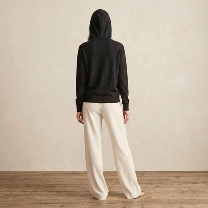 100% Cashmere Women's Zip Hoodie — 12-Gauge 2-Ply 16-Micron Himalayan Cashmere