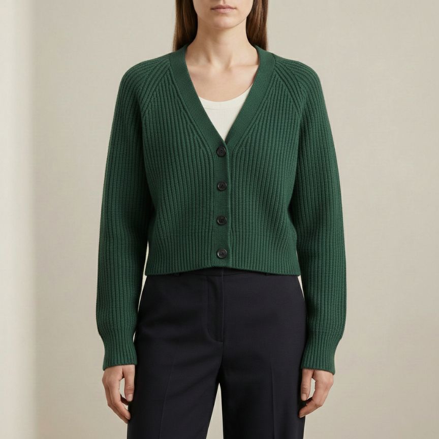 The Lhotse V-Neck Cardigan Chunky Knit Himalayan Cashmere For Women