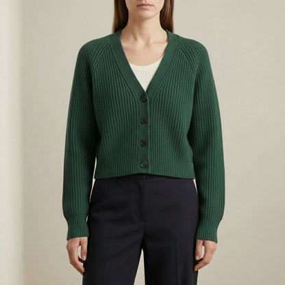 The Lhotse V-Neck Cardigan Chunky Knit Himalayan Cashmere For Women