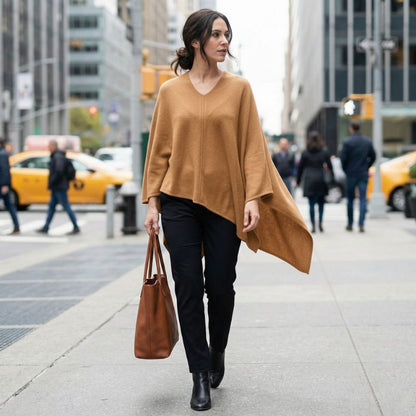 The V-Neck Poncho | 100% Pure Himalayan Cashmere