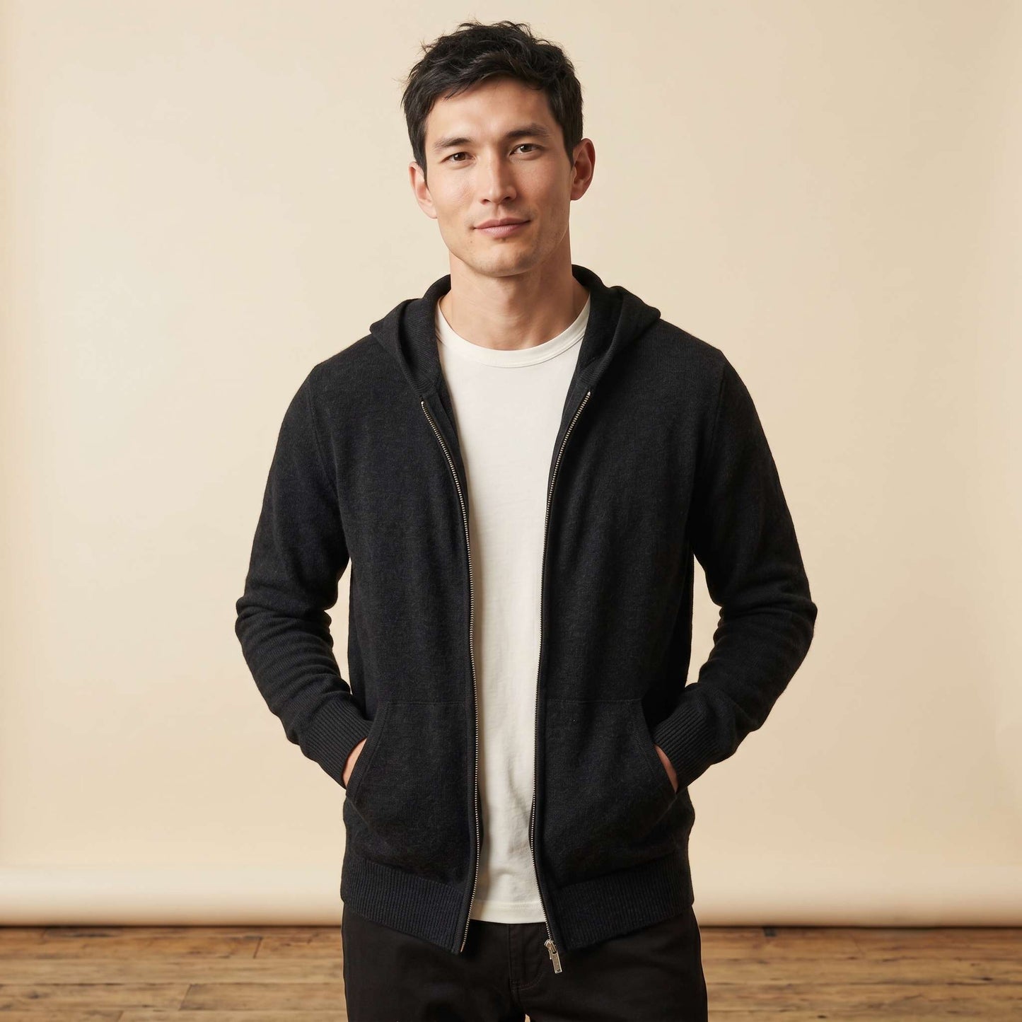 Original Kora Zip Himalayan Cashmere Hoodie For Men — Himalayan cashmere, view 12