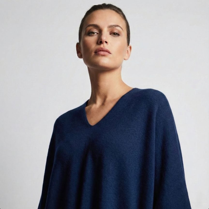 The V-Neck Poncho | 100% Pure Himalayan Cashmere