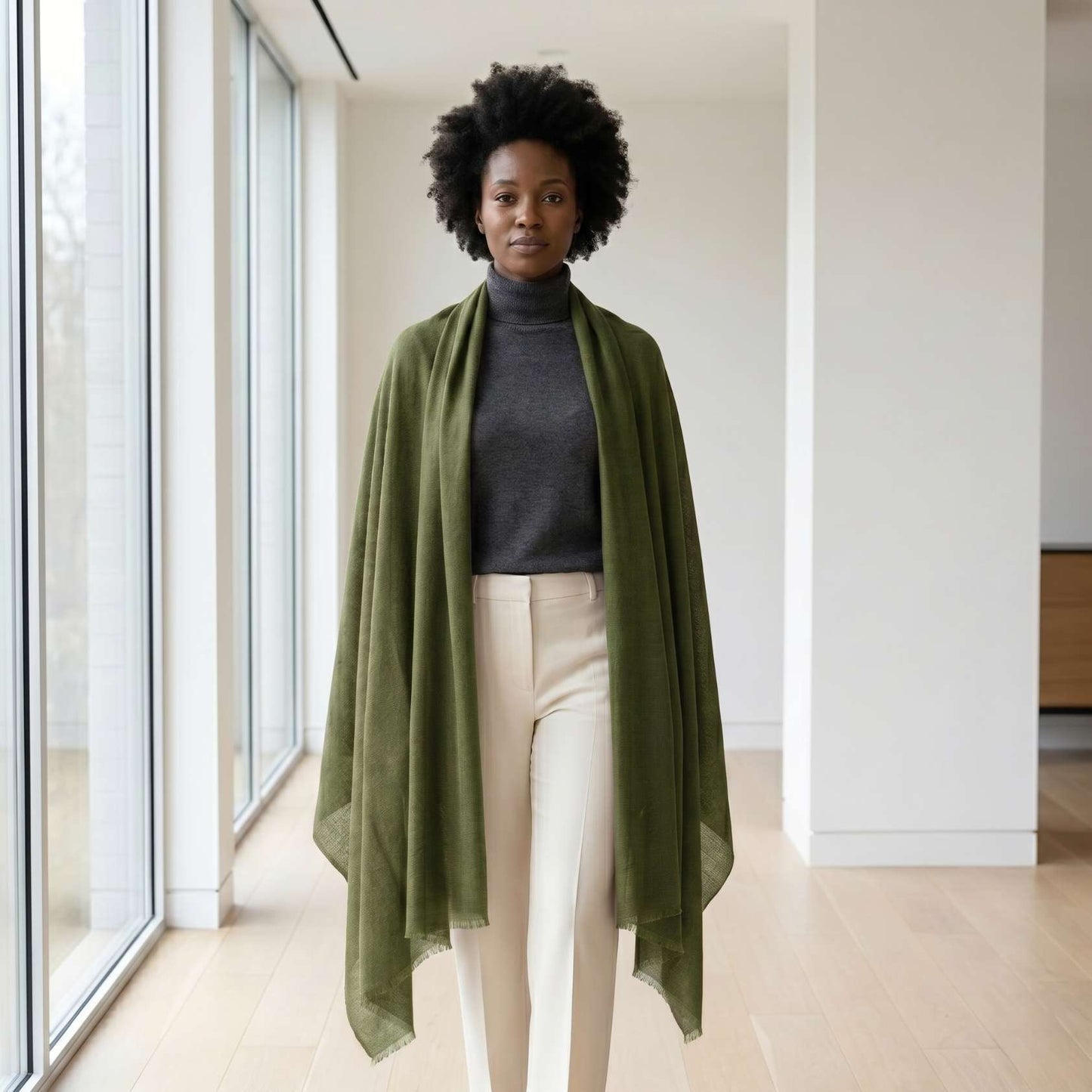 Jewel Tones and Mountain Skies Cashmere Pashmina Shawl