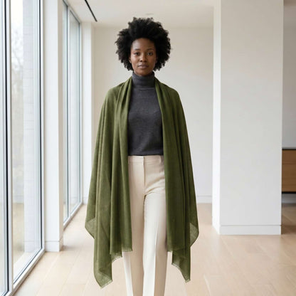 Jewel Tones and Mountain Skies Cashmere Pashmina Shawl