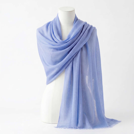 Cashmere Pashmina Shawl - Jewel Tones Collection in Namche Sky Blue — Himalayan cashmere, view 1