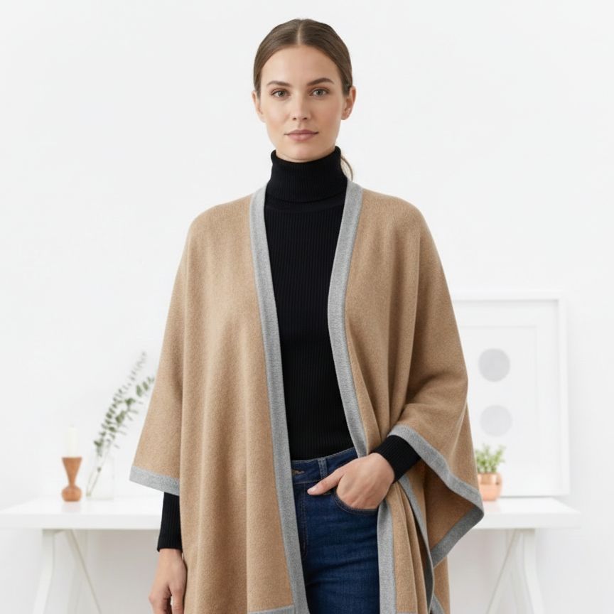 The Artisan Cape | 100% Undyed Pure Himalayan Cashmere