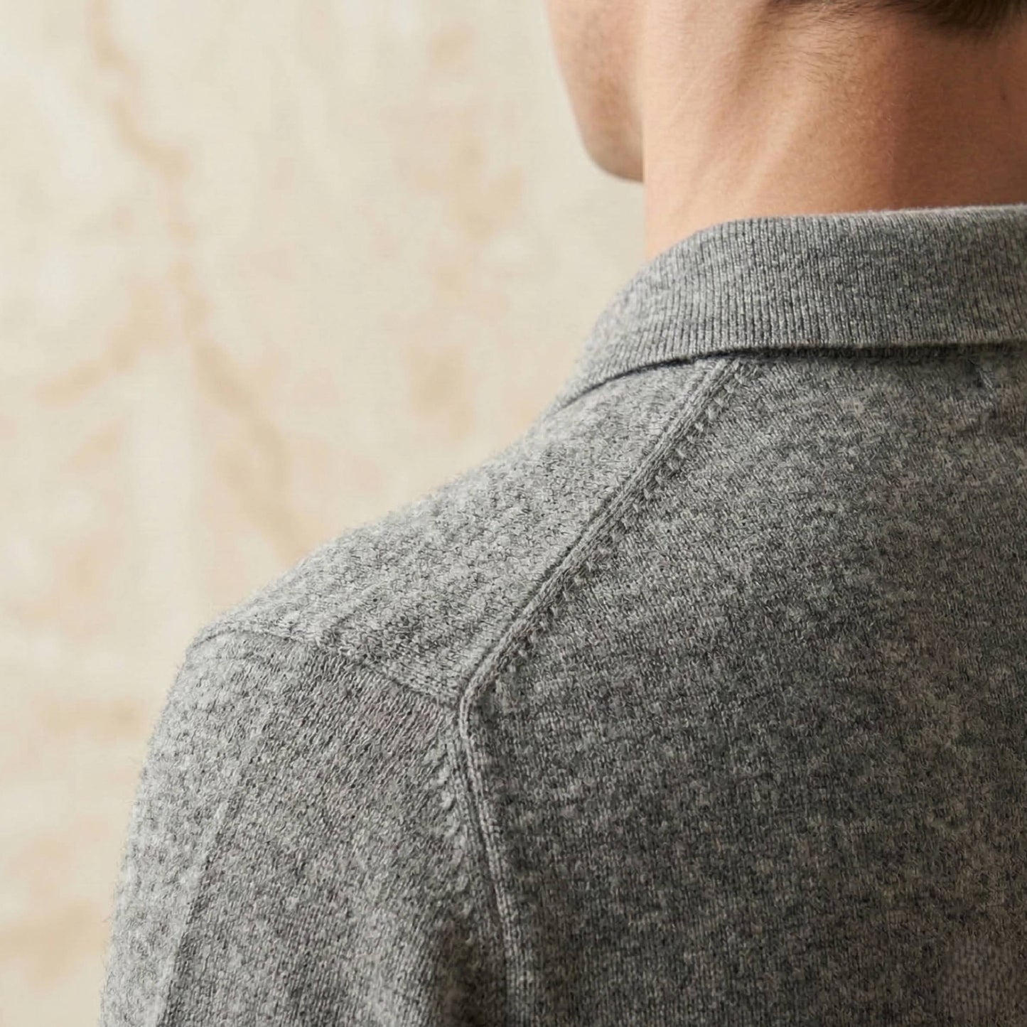 Exclusive Heather Gray Cashmere Polo T-Shirt for Men
