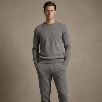 Mid Grey Melange The Zenith Natural Jogger | 100% Undyed Pure Himalayan Cashmere