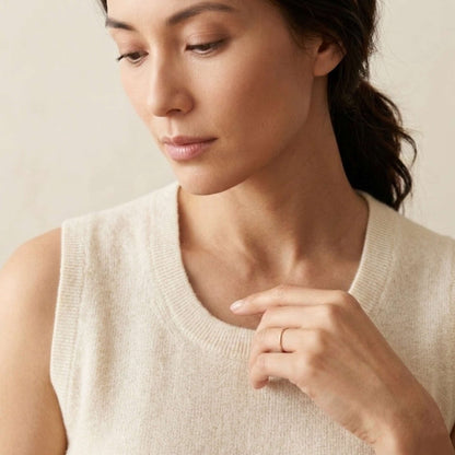 Pure Cashmere Sleeveless Shell Top | Crewneck Tank | Handcrafted in Nepal | Lumusae