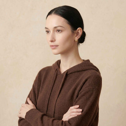 100% Cashmere Women's Pullover Hoodie — 2-Ply 16-Micron Himalayan Cashmere
