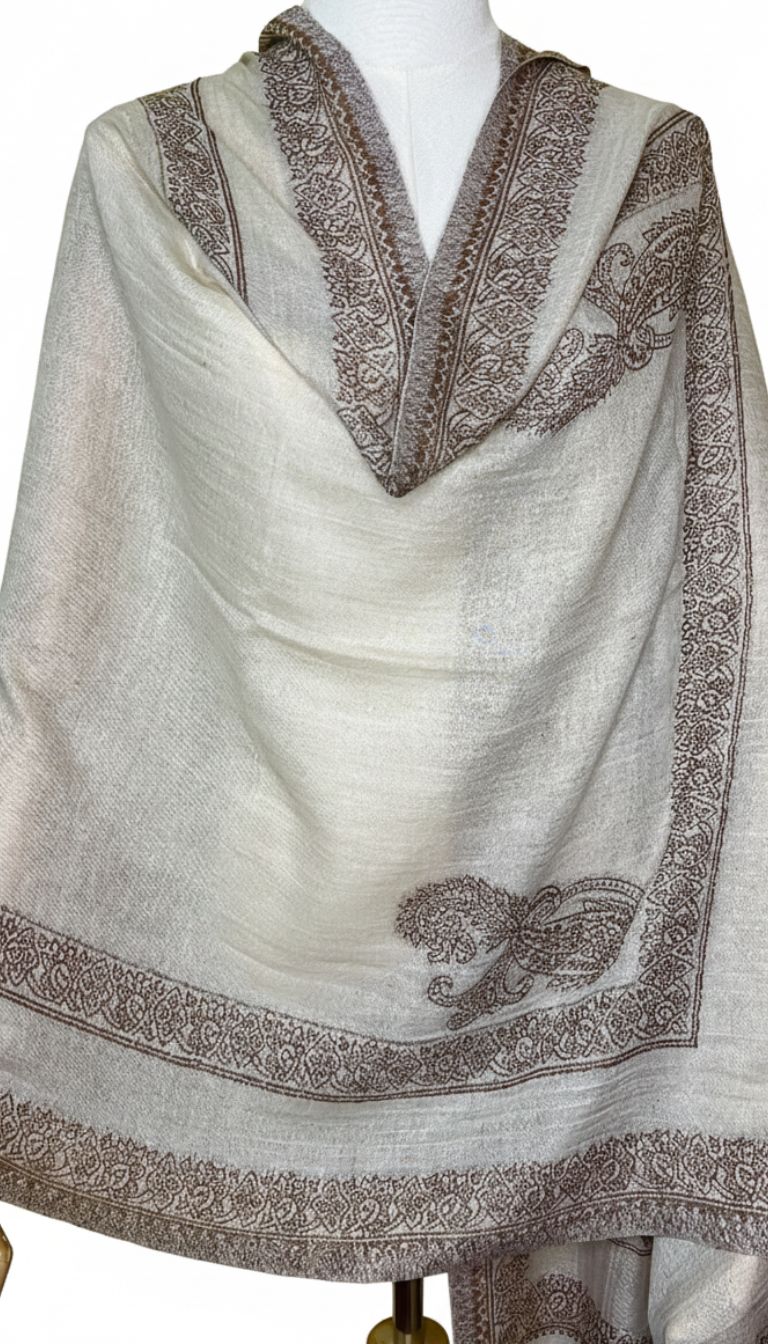 100% Pure Himalayan Cashmere Pashmina Shawl - Signature Neutral & Pattern Collection