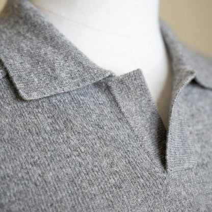 Pure Cashmere Polo Sweater | Men's Johnny Collar | 250g Himalayan Cashmere | Handcrafted in Nepal | Lumusae