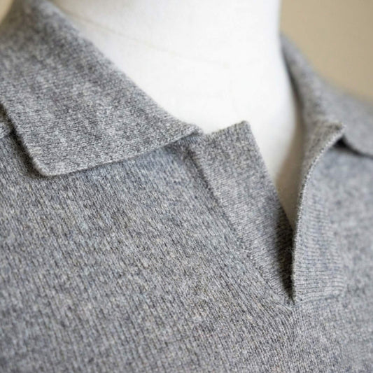Pure Cashmere Polo Sweater | Men's Johnny Collar | 250g Himalayan Cashmere | Handcrafted in Nepal | Lumusae
