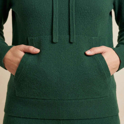 100% Cashmere Women's Pullover Hoodie — 2-Ply 16-Micron Himalayan Cashmere