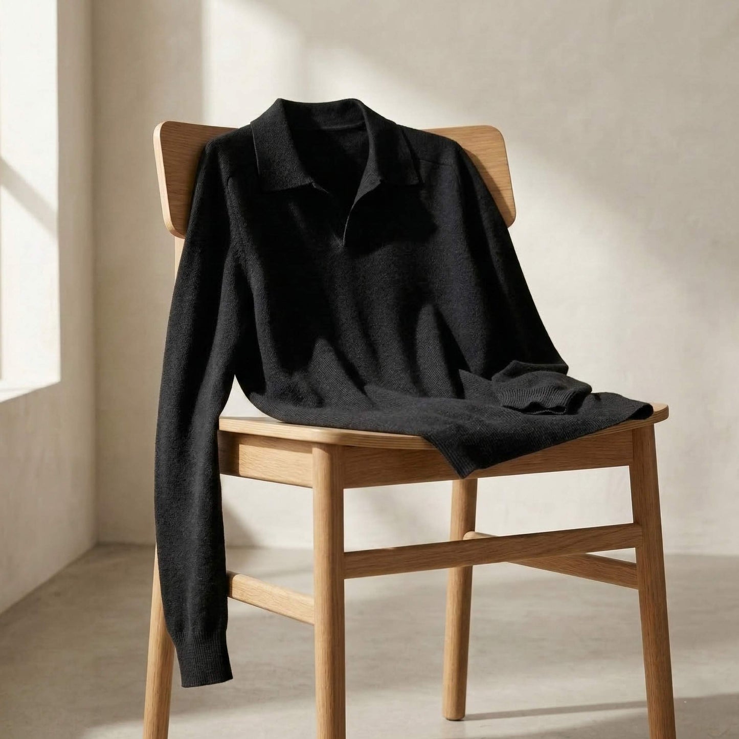 Pure Cashmere Polo Sweater | Men's Johnny Collar | 250g Himalayan Cashmere | Handcrafted in Nepal | Lumusae