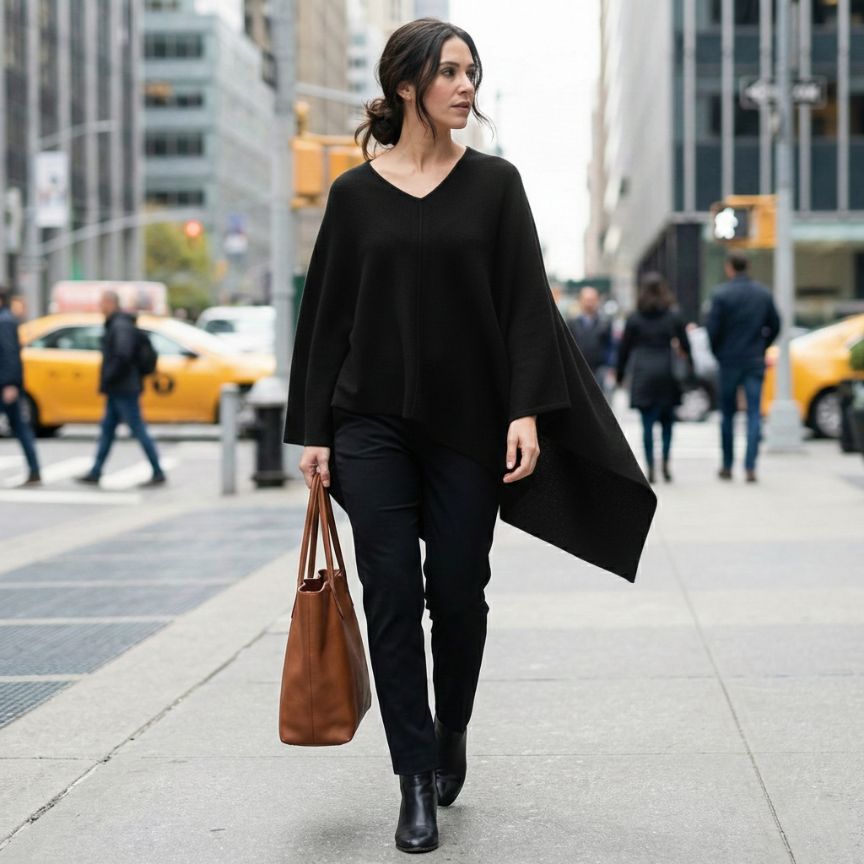 The V-Neck Poncho | 100% Pure Himalayan Cashmere