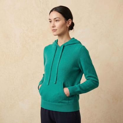 100% Cashmere Women's Pullover Hoodie — 2-Ply 16-Micron Himalayan Cashmere