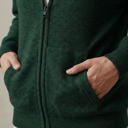 Authentic Pine Himalayan Cashmere  Zip Hoodie