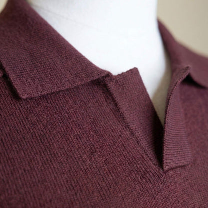 Pure Cashmere Polo Sweater | Men's Johnny Collar | 250g Himalayan Cashmere | Handcrafted in Nepal | Lumusae