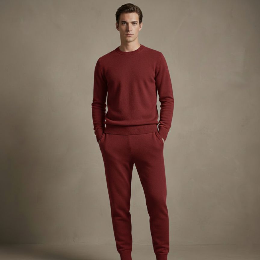 Wine Red Zenith Jogger | 100% Pure Himalayan Cashmere | 
