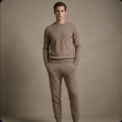 Oatmeal Melange 100% Undyed Pure Himalayan Cashmere Zenith Natural Jogger