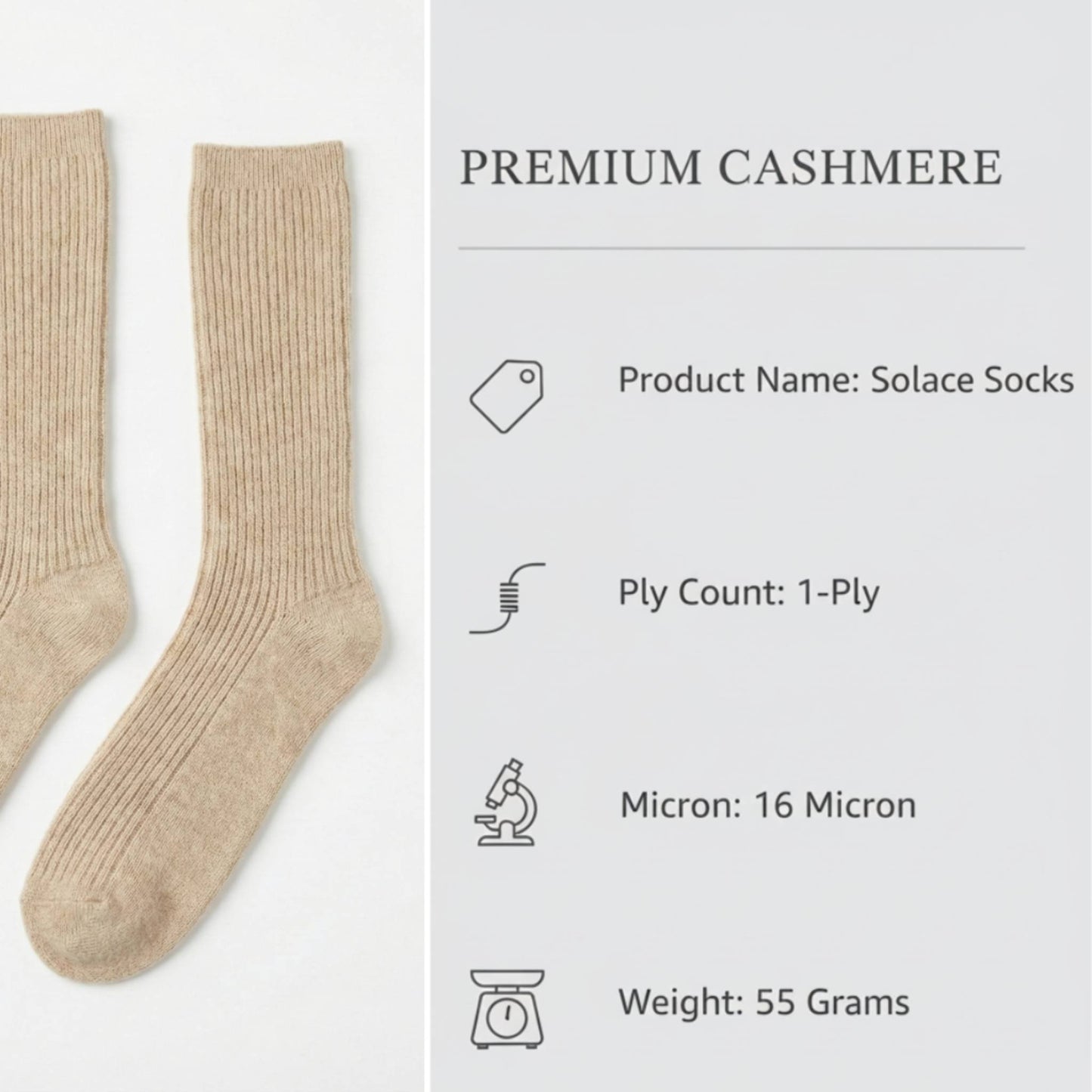 Pure Cashmere Knee Socks Women's | Solace Luxury | Handmade