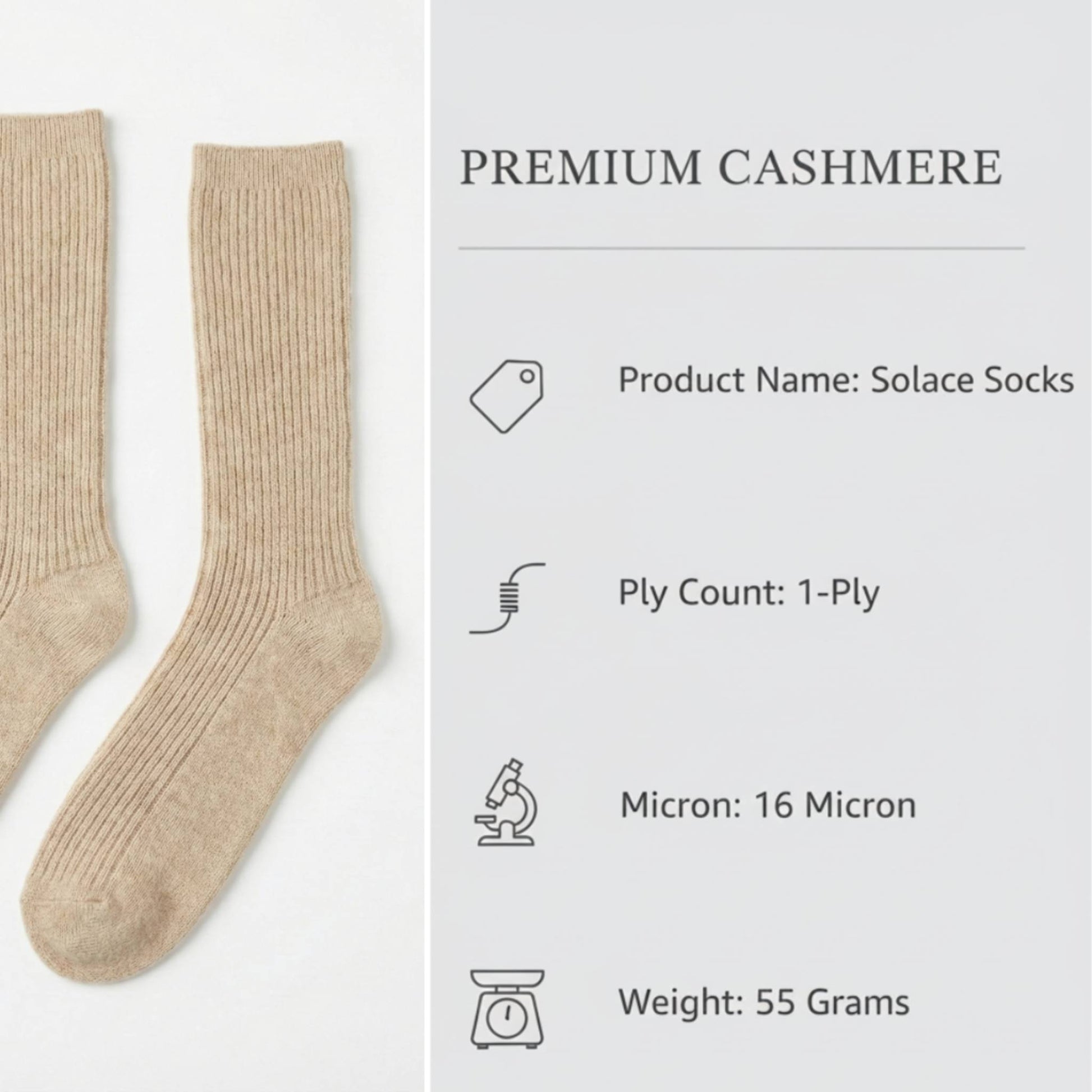 Pure Cashmere Knee Socks Women's | Solace Luxury | Handmade