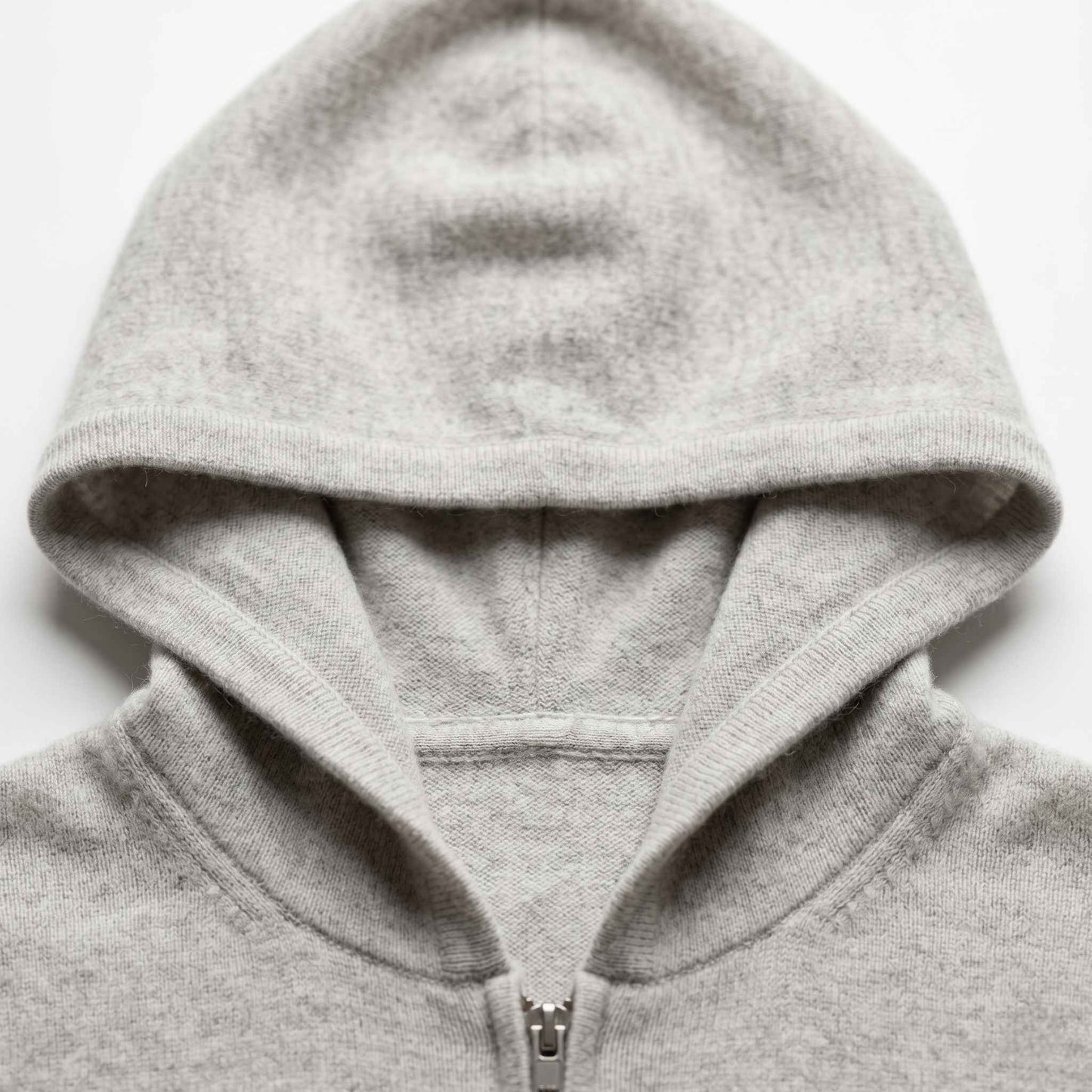 100% Undyed Cashmere Women's Zip Hoodie — Natural Melange, Chemical-Free