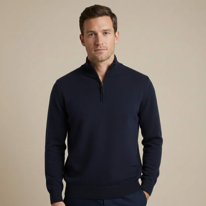 Pure Himalayan Cashmere Half-Zip | Men's Embrace Sweater Dark Navy