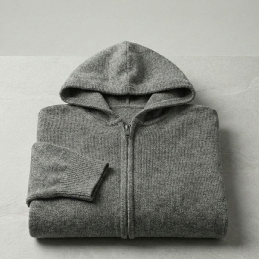 Exclusive Heather Gray Original Himalayan Cashmere Zip Hoodie