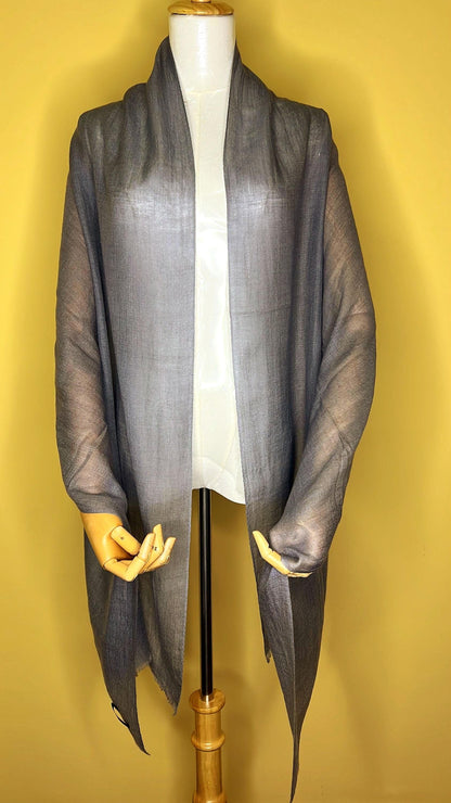 100% Pure Himalayan Cashmere Pashmina Shawl - Mustang Mist Grey