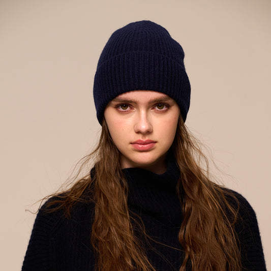 100% Pure Himalayan Cashmere Hat - Tenzing Black