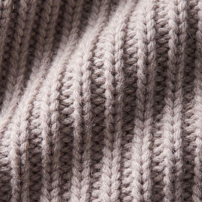 Men's hand-knit ribbed cashmere beanie, Noma in Fog - view 4