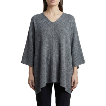 The V-Neck Poncho | 100% Undyed Pure Himalayan Cashmere
