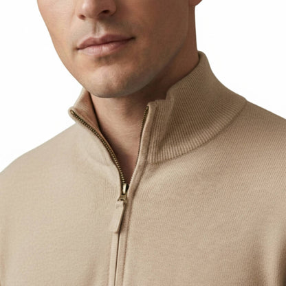 Beige Himalayan Cashmere Half-Zip Men's Embrace Exclusive Sweater