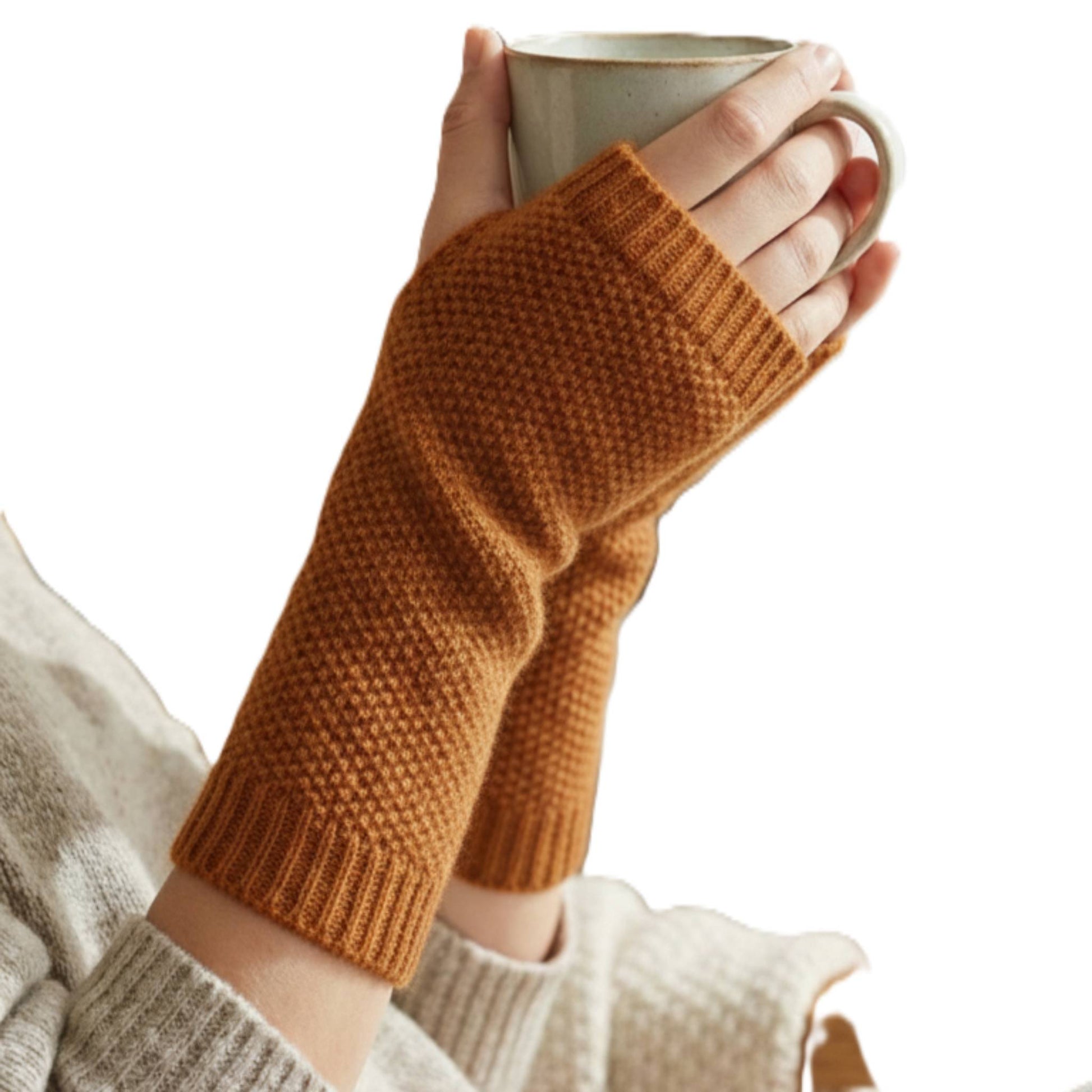 Whisper Cashmere Wrist Warmers | 100% Pure Himalayan Women's Amber