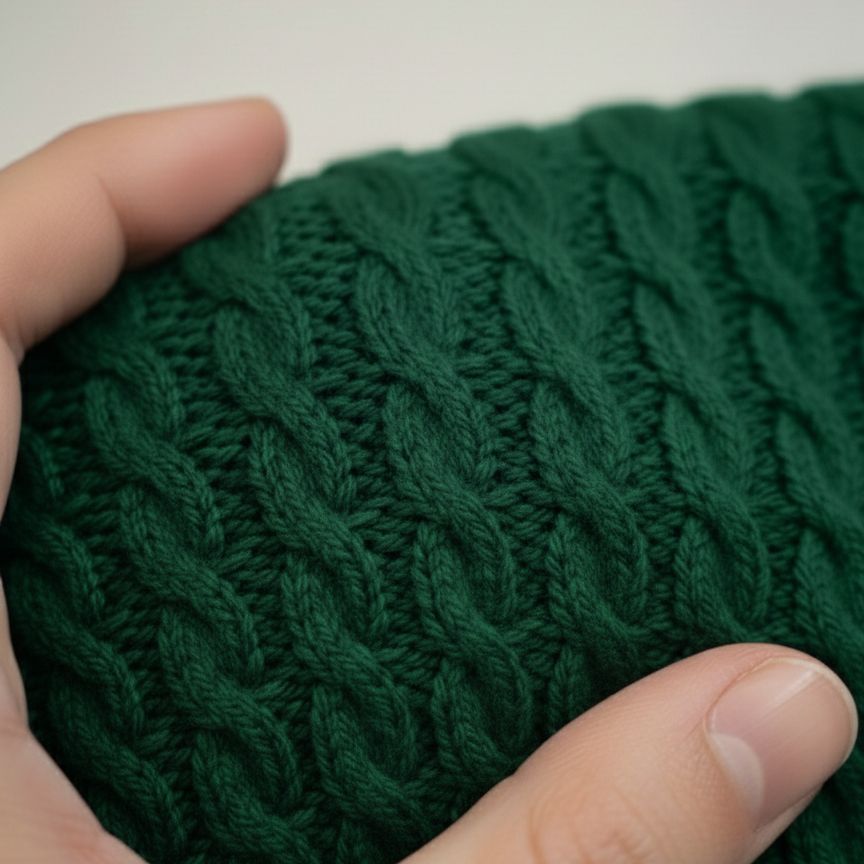 Pine Atlas Cable Hand-Knitted Pure Cashmere Sweater