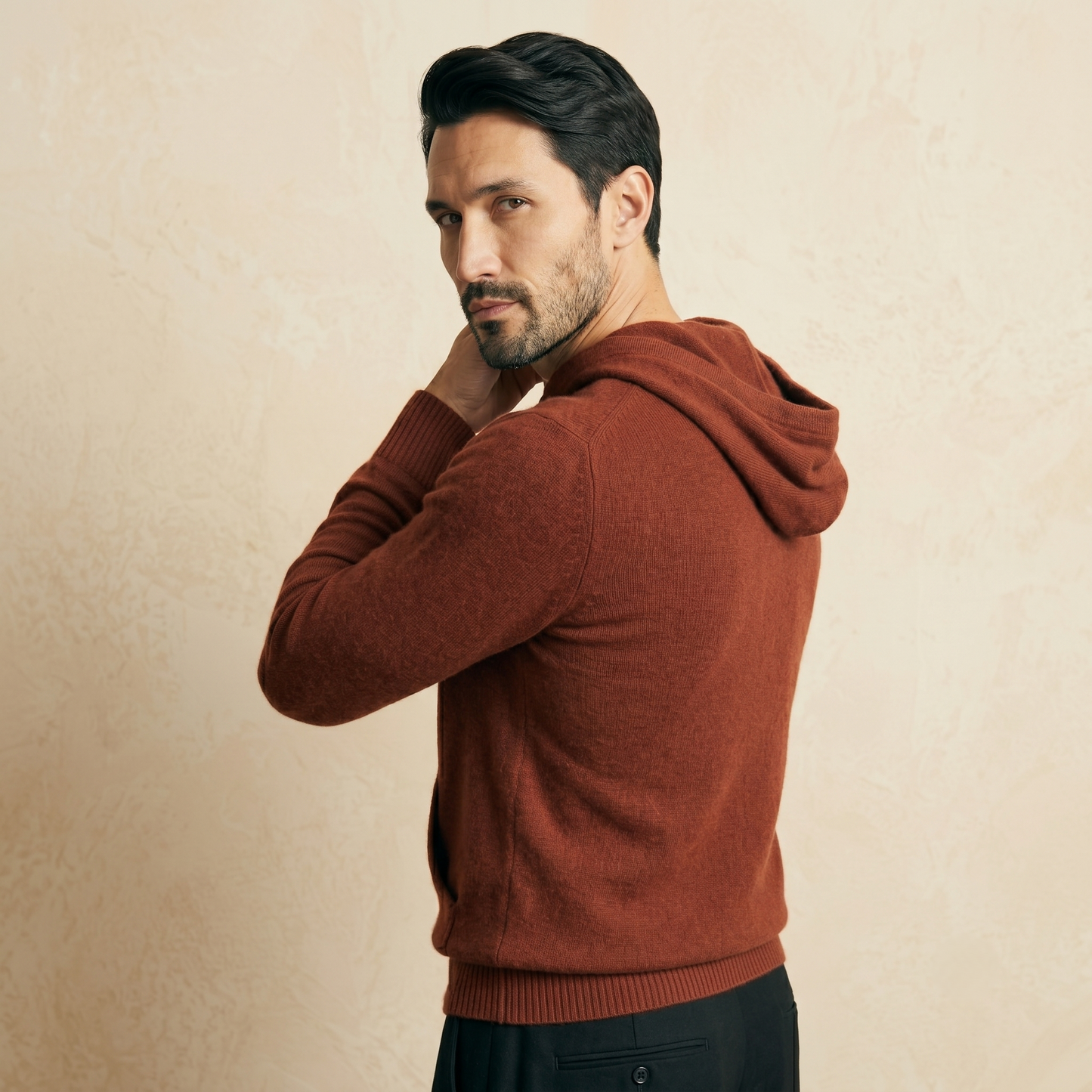 Mustang Himalayan Cashmere Hand-Finished Hoodie For Men