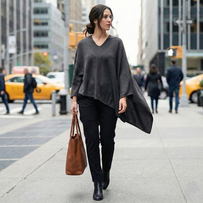 The V-Neck Poncho | 100% Pure Himalayan Cashmere