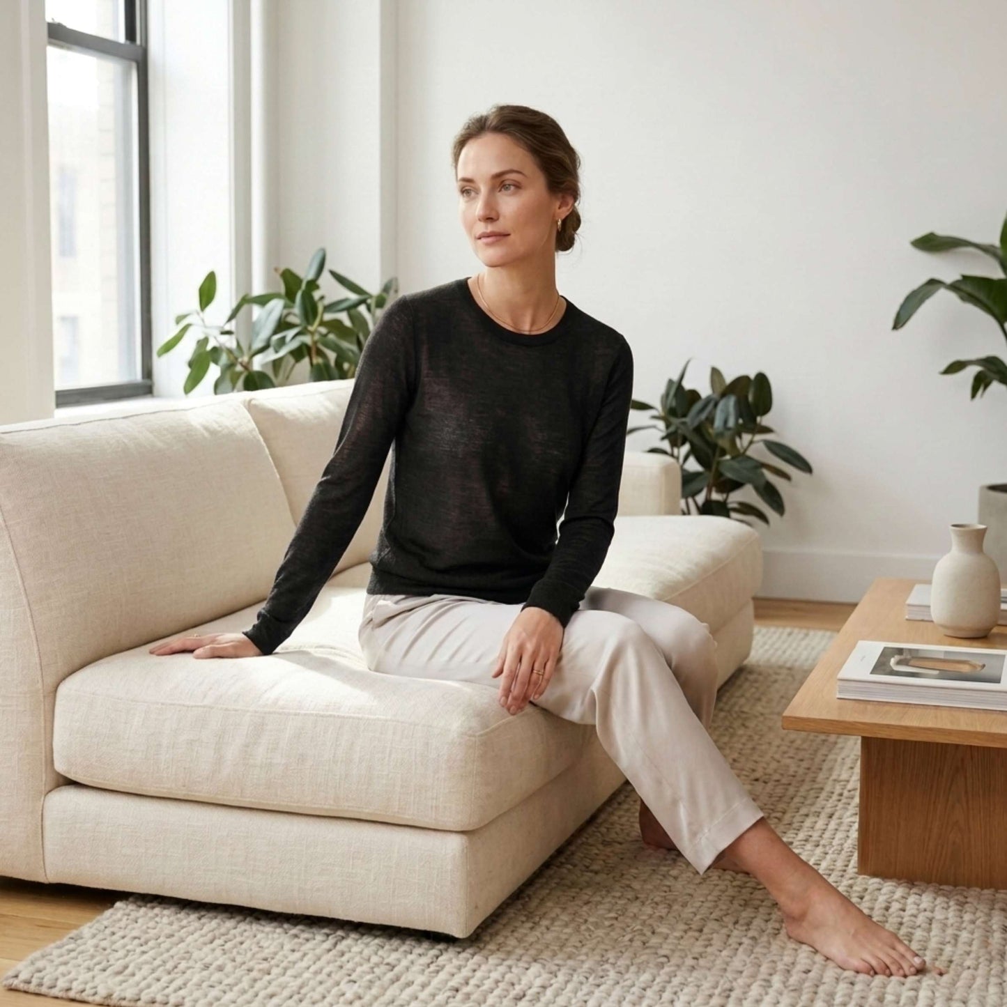 Gossamer Cashmere Ultra-Fine Sheer Sweater For Women