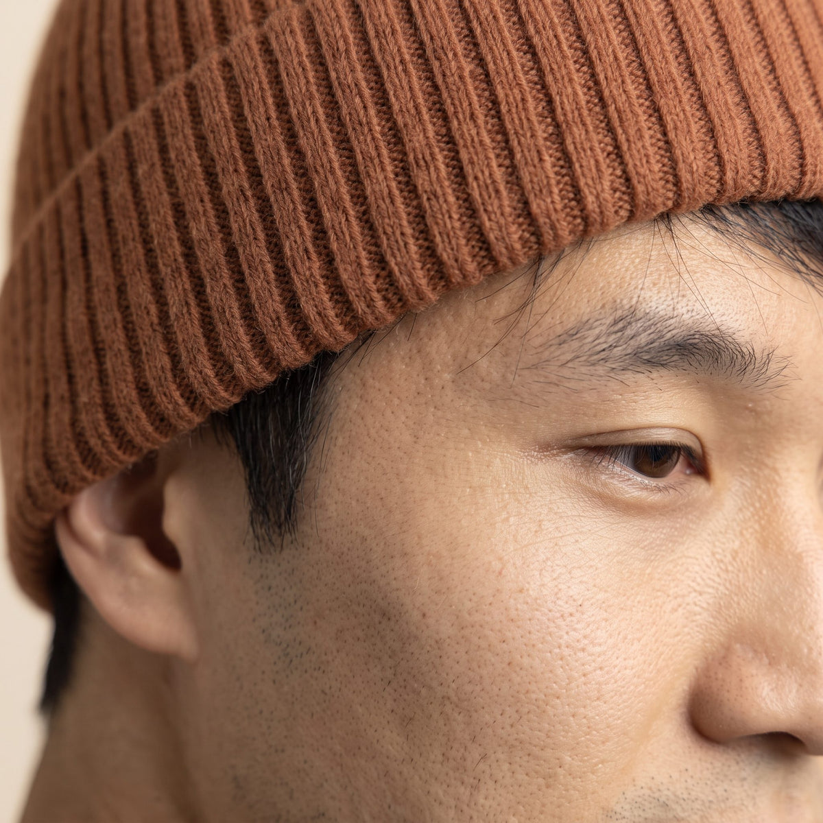 HAB03 Men's Cashmere Beanie - Haven Ribbed Amber 7