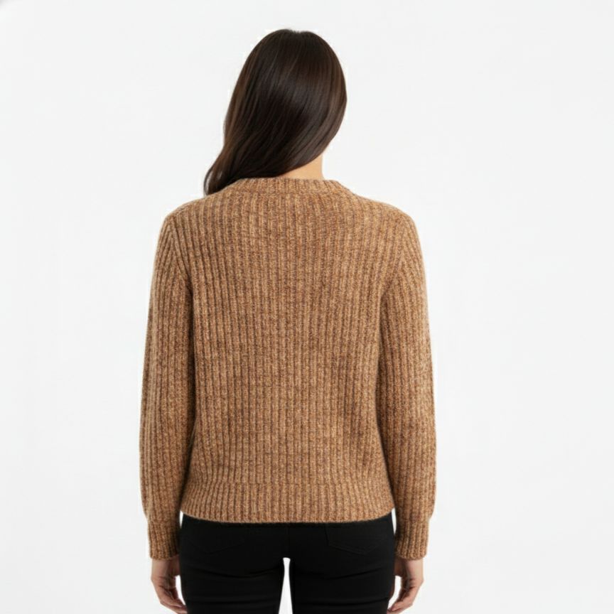 Ella Ribbed Hand-Knitted Himalayan Cashmere Sweater For Women