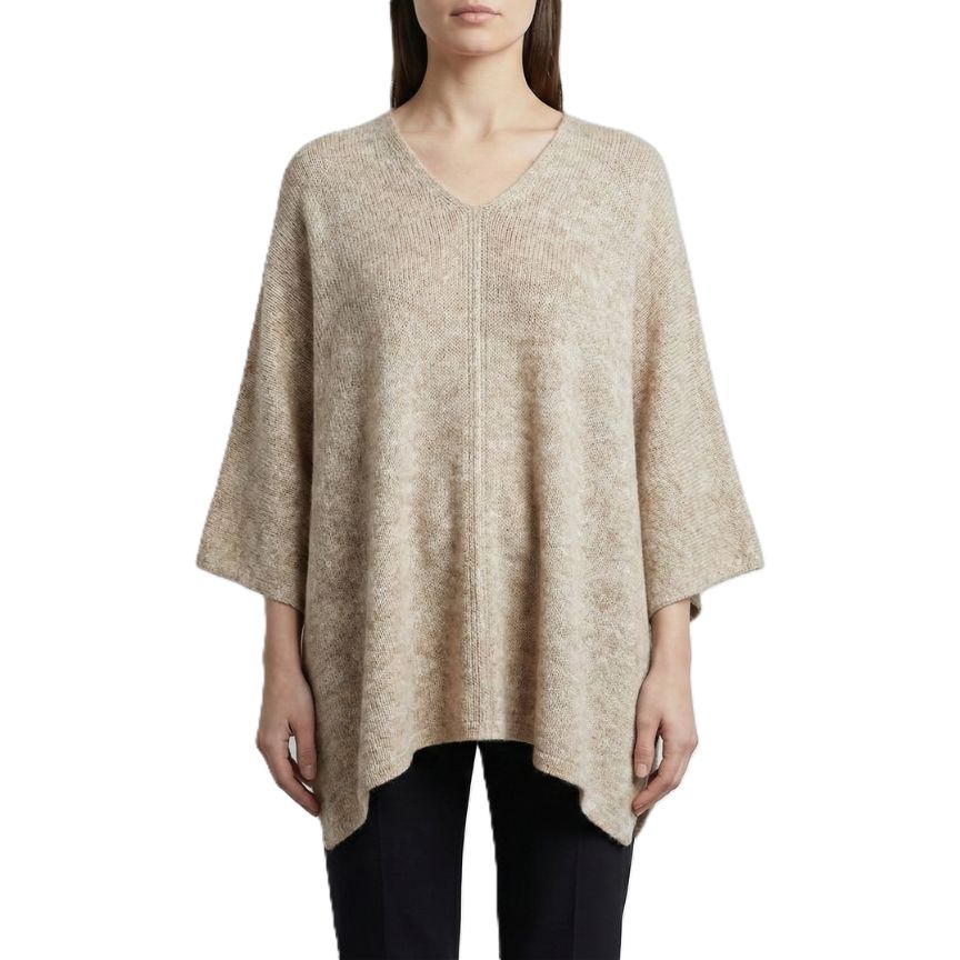 The V-Neck Poncho | 100% Undyed Pure Himalayan Cashmere