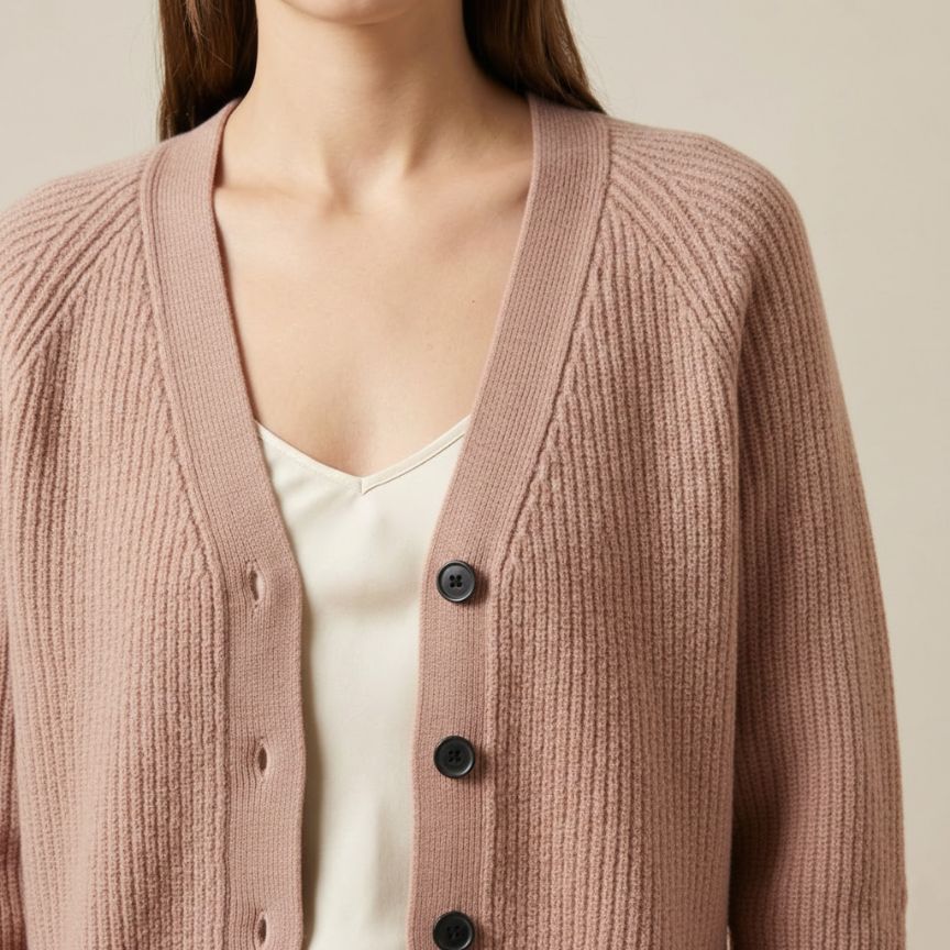 The Lhotse V-Neck Cardigan Chunky Knit Himalayan Cashmere For Women