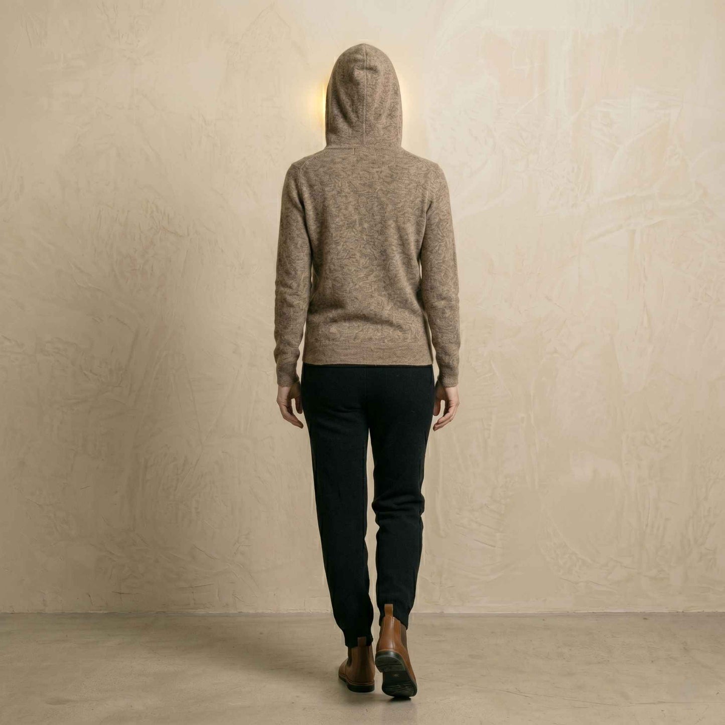 100% Undyed Cashmere Women's Hoodie — Chemical-Free Natural Chyangra Cashmere