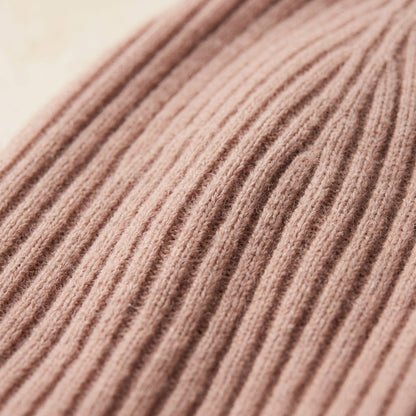 WRBP Women's Cashmere Beanie - Haven Ribbed Blush Pink 1